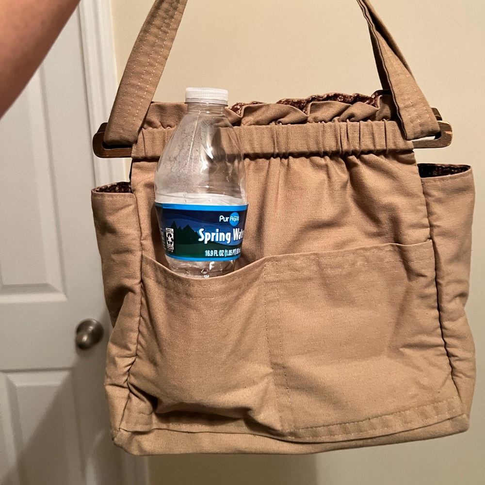 Beige Handbag‎ Tote With Multiple Pockets Purse - Picture 11 of 11